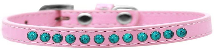 Southwest Turquoise Pearl Size 14 Light Pink Puppy Collar